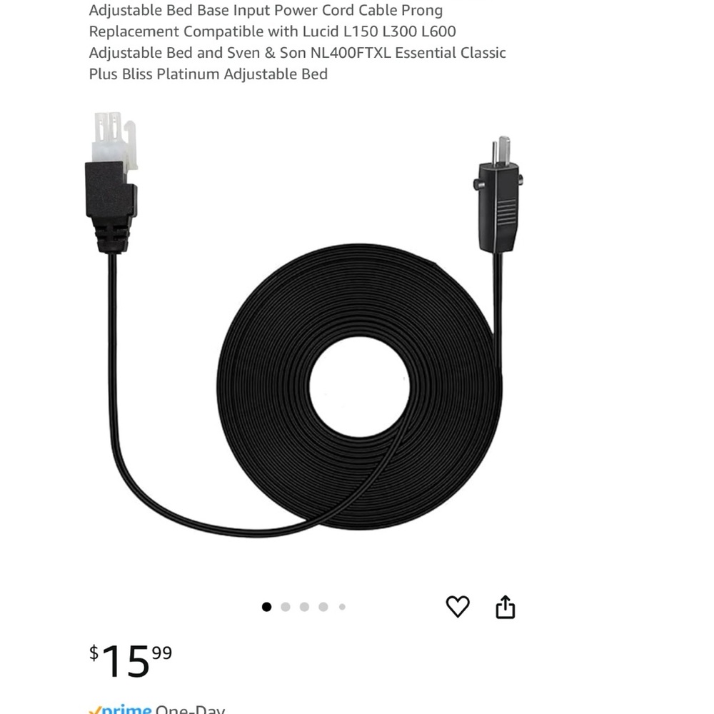 Adjustable Bed Power Cord Cable